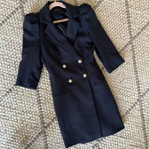 Zara Black Double-Breasted Blazer Dress